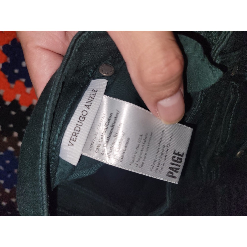 Paige‎ Jeans Verdugo Green Ankle Skinny Stretch Cotton Blend Women's 27 - Picture 10 of 16